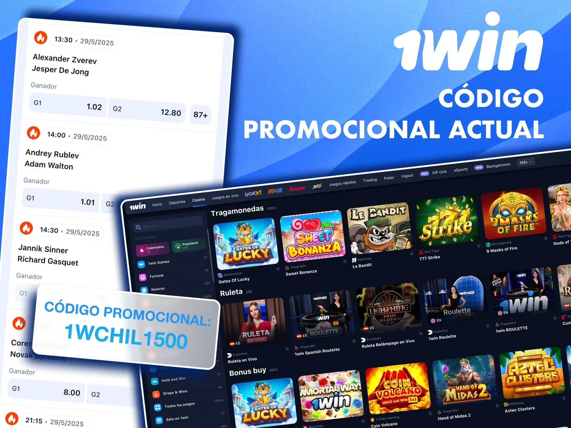 Aprovecha el código en 1win y multiplica tu saldo inicial.