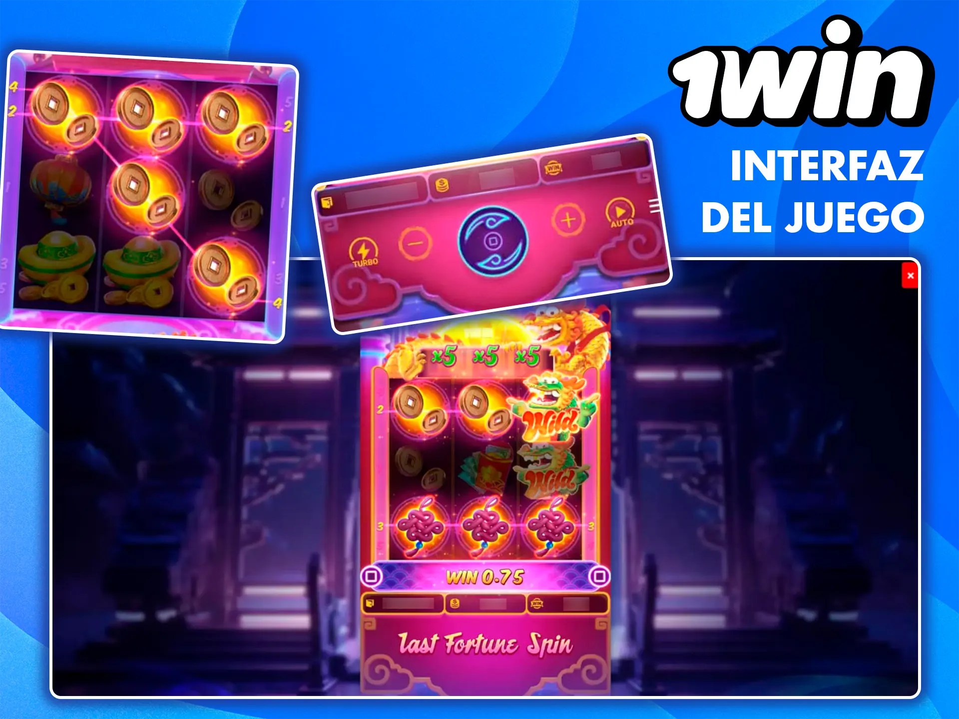 Explora la interfaz del juego Fortune Dragon en el casino 1win.