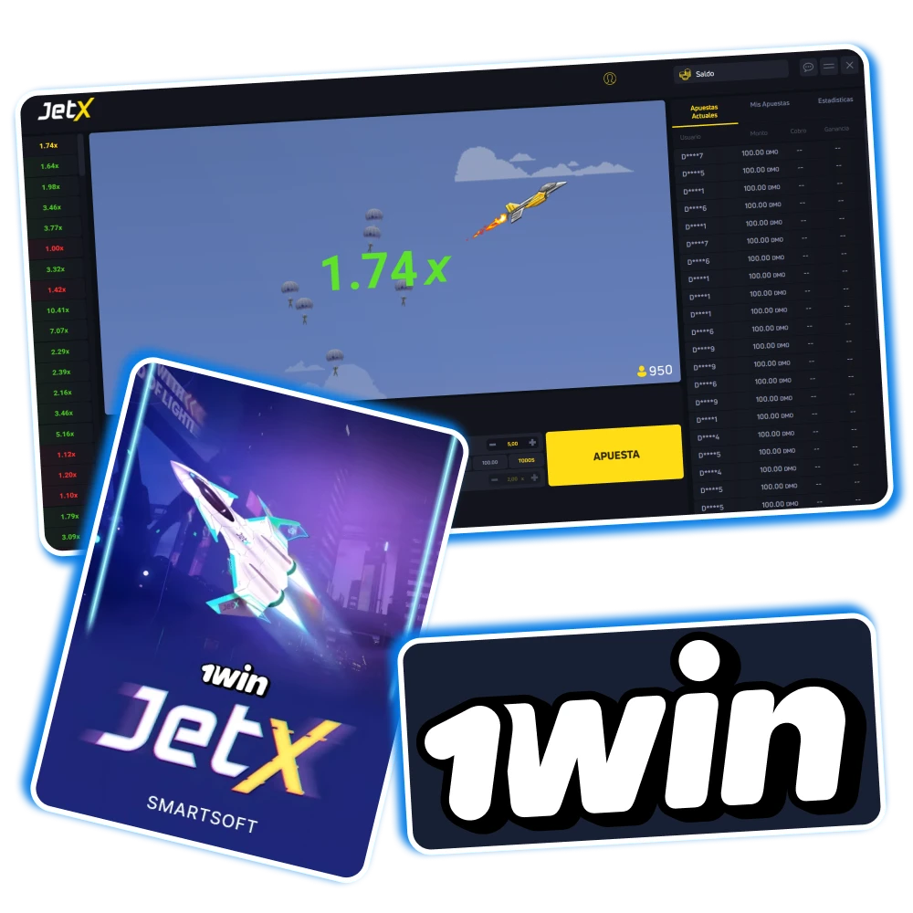 Juega a JetX en la plataforma oficial de 1win.