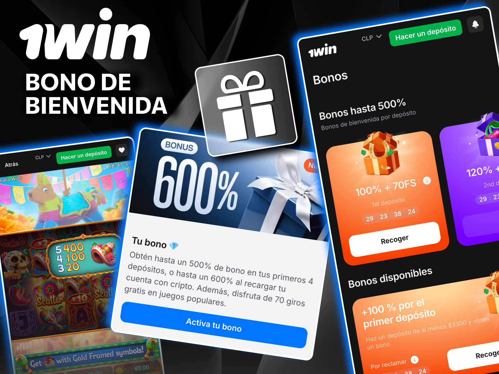 Activa bono de bienvenida en 1win y juega Pinata Wins.
