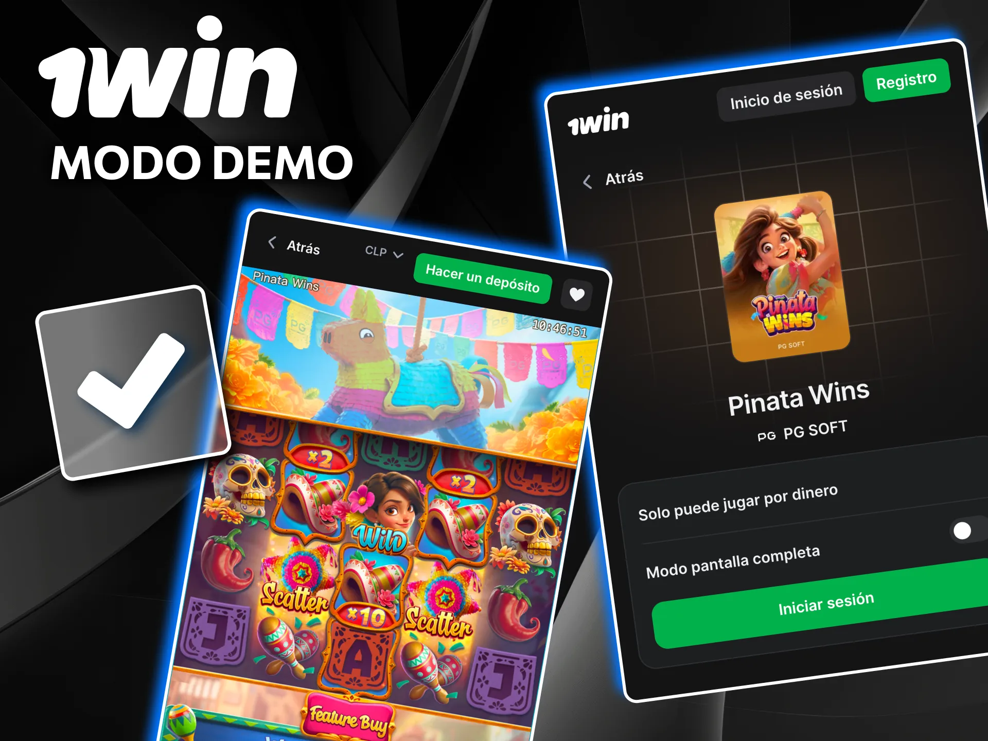 Practica sin riesgo Pinata Wins en 1win.