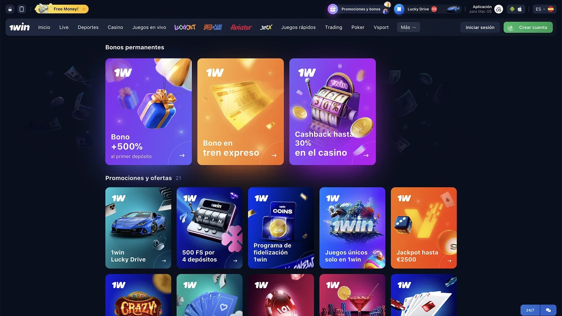 Bonificaciones de la mejor plataforma 1win.