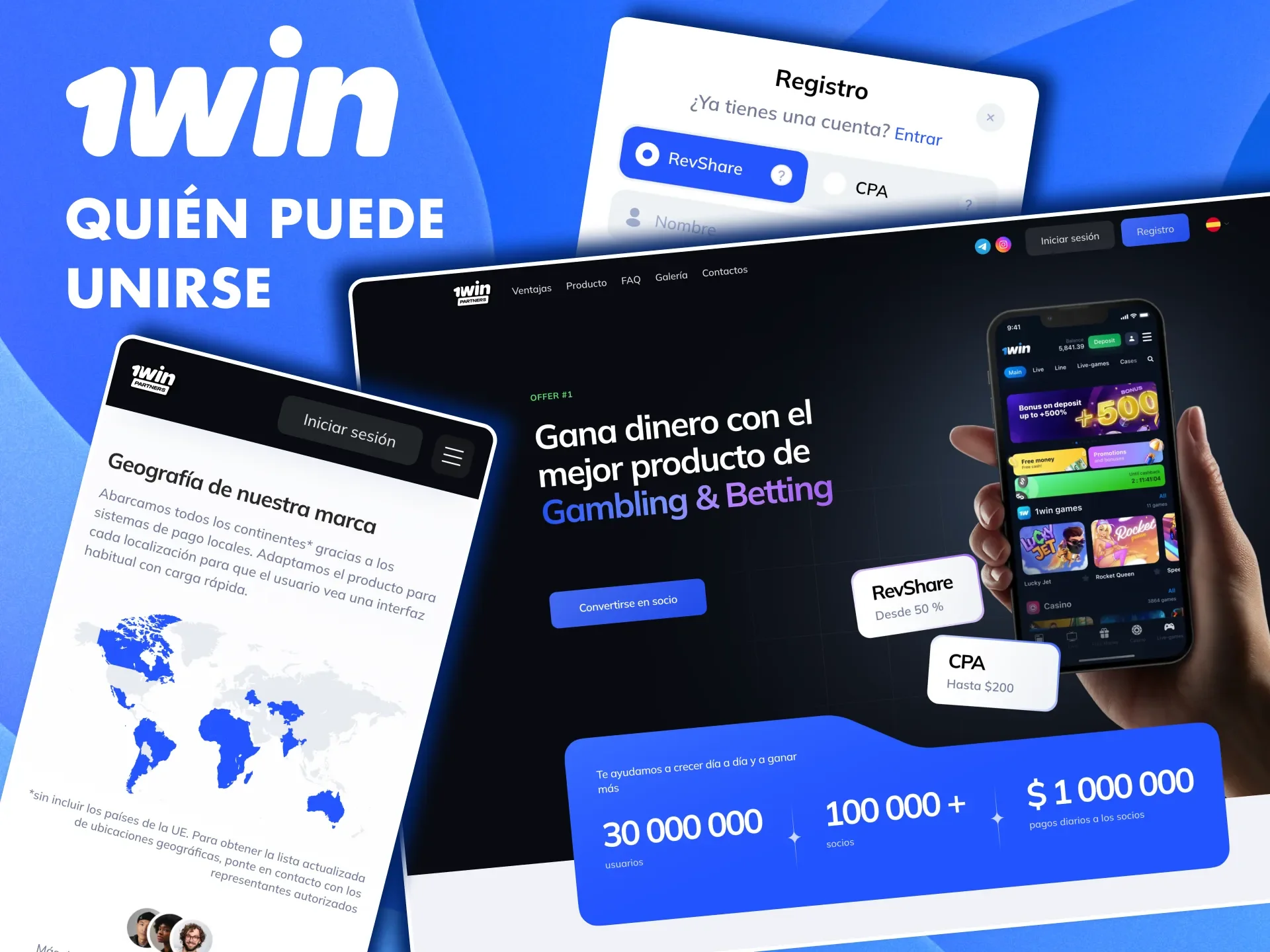Convierte tu tráfico en ganancias con 1win, sin requisitos estrictos para registrarte.