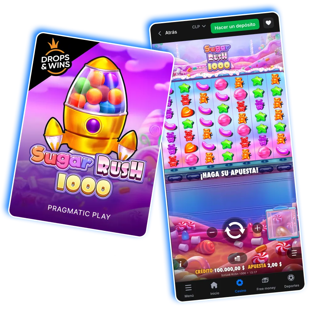 Sugar Rush 1000 de Pragmatic Play disponible en 1win Chile.
