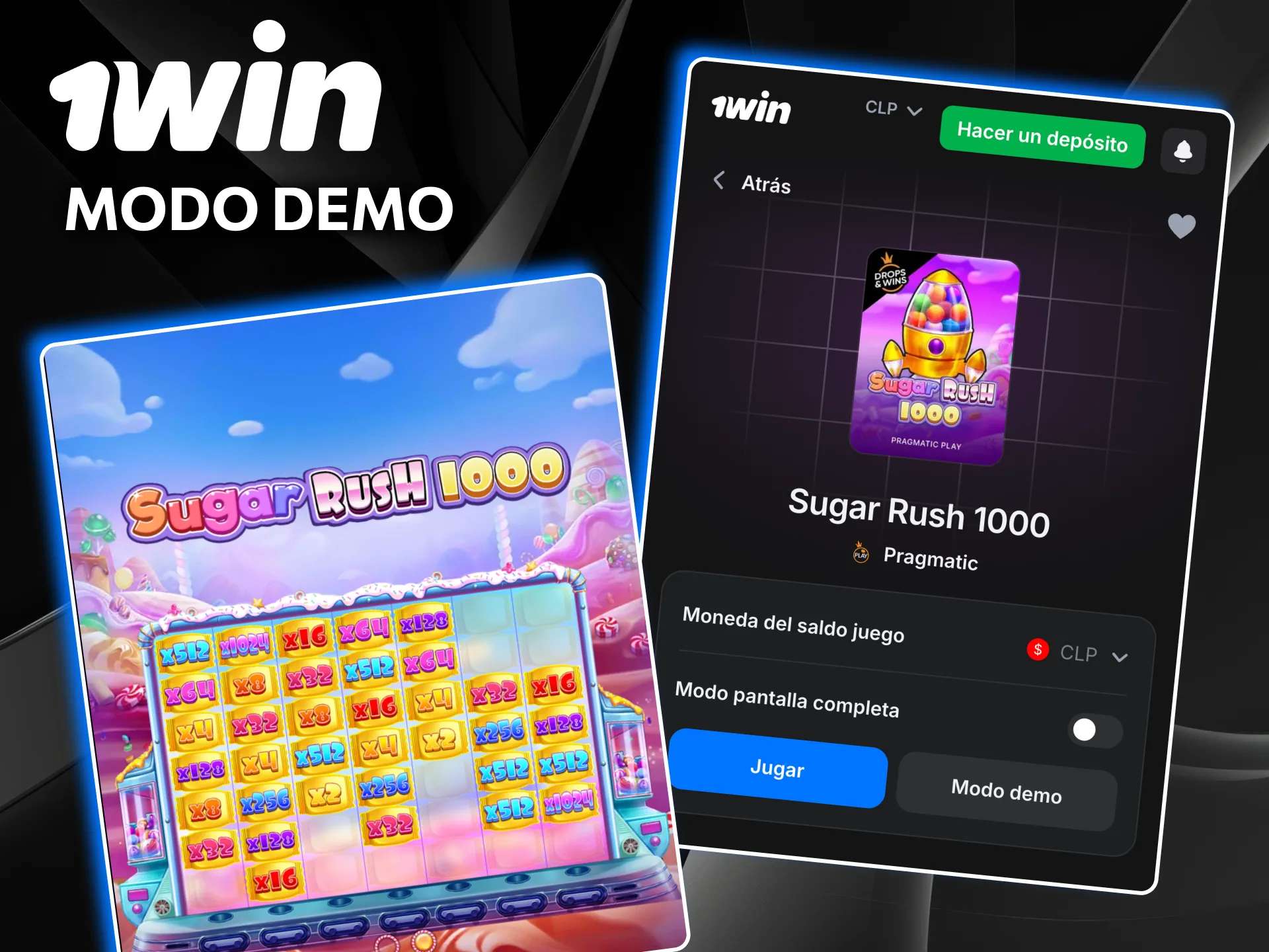 Practica Sugar Rush 1000 sin depósito en 1win.