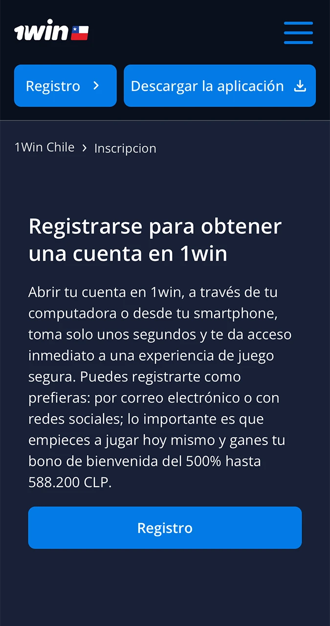 Abre el sitio web oficial de 1win utilizando el enlace directo.