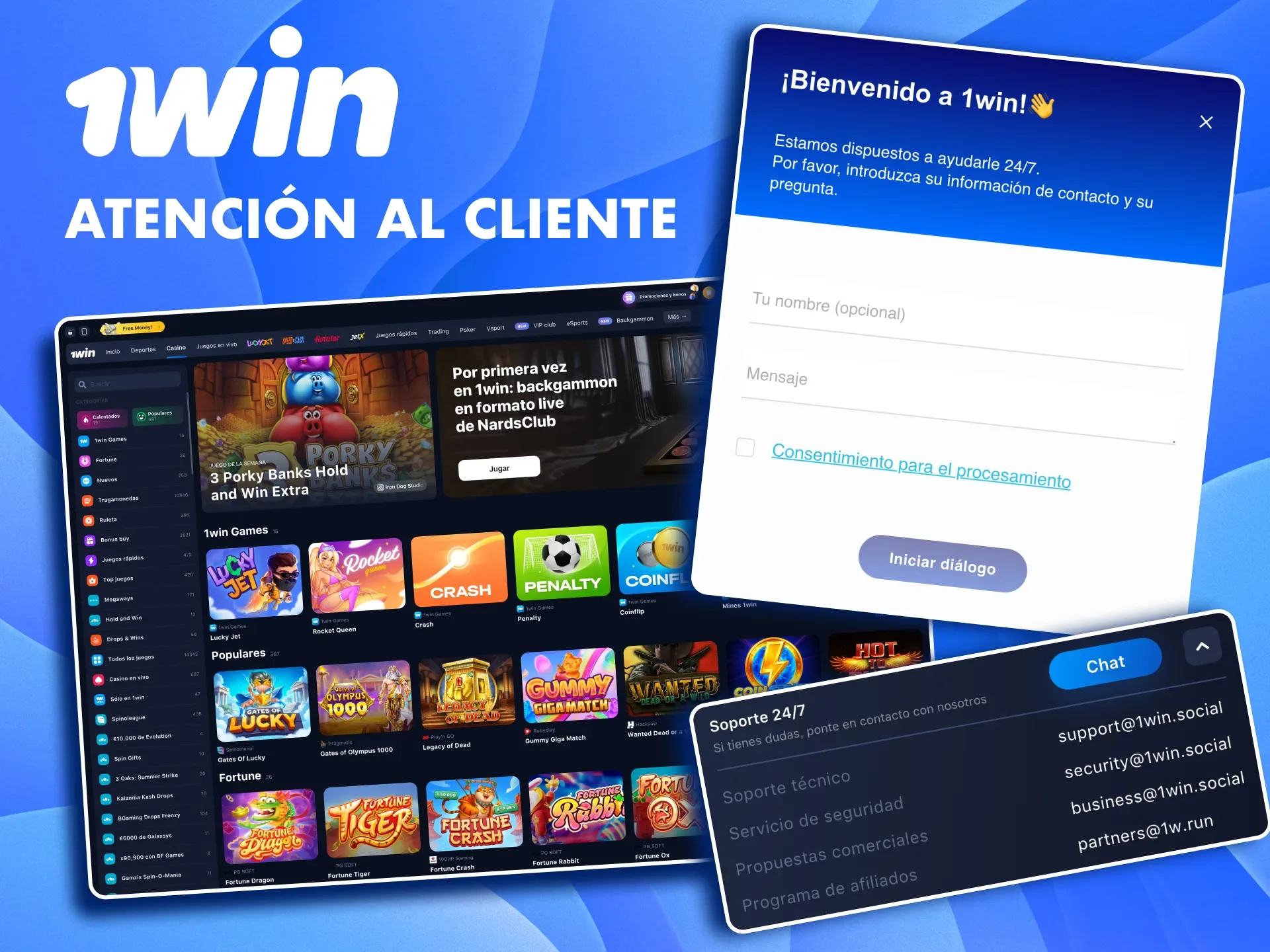 Accede al soporte de 1win y resuelve tus dudas con atención 24/7.