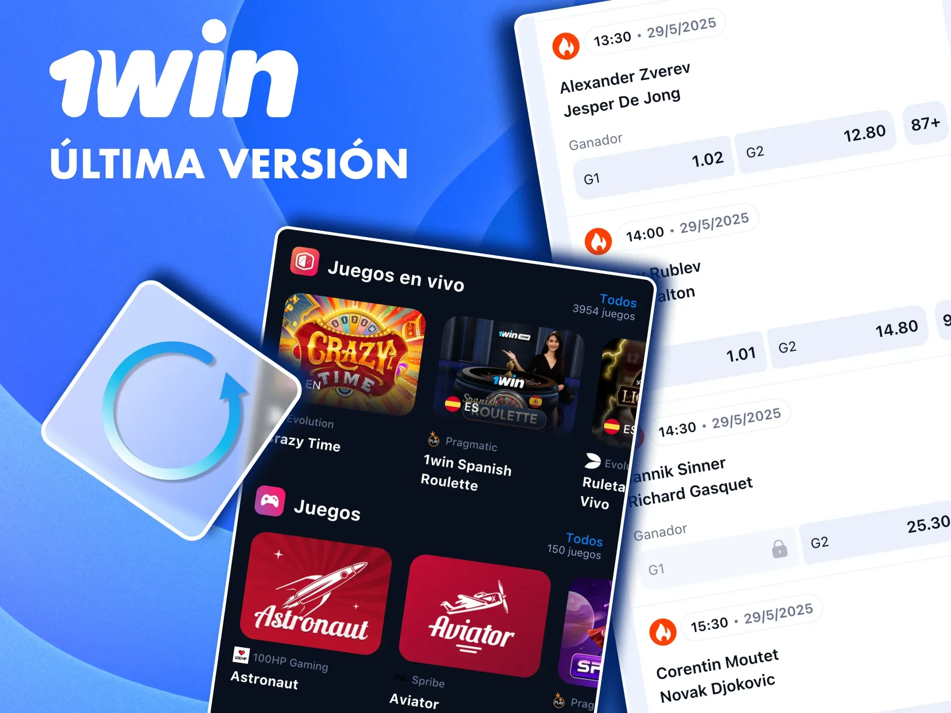 Actualiza 1win en Android o iOS y accede a mejoras y correcciones de errores.
