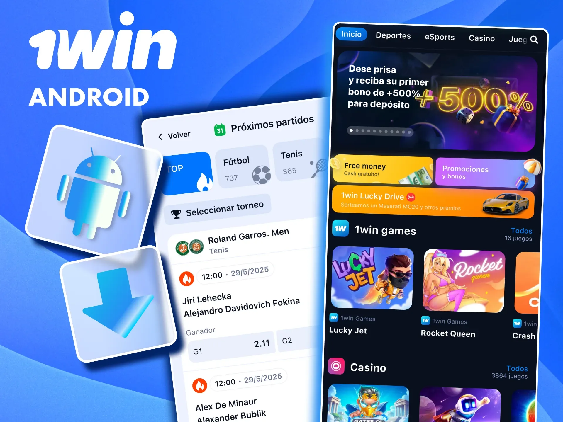 Obtén la app de 1win en Android y juega sin perder velocidad ni calidad.