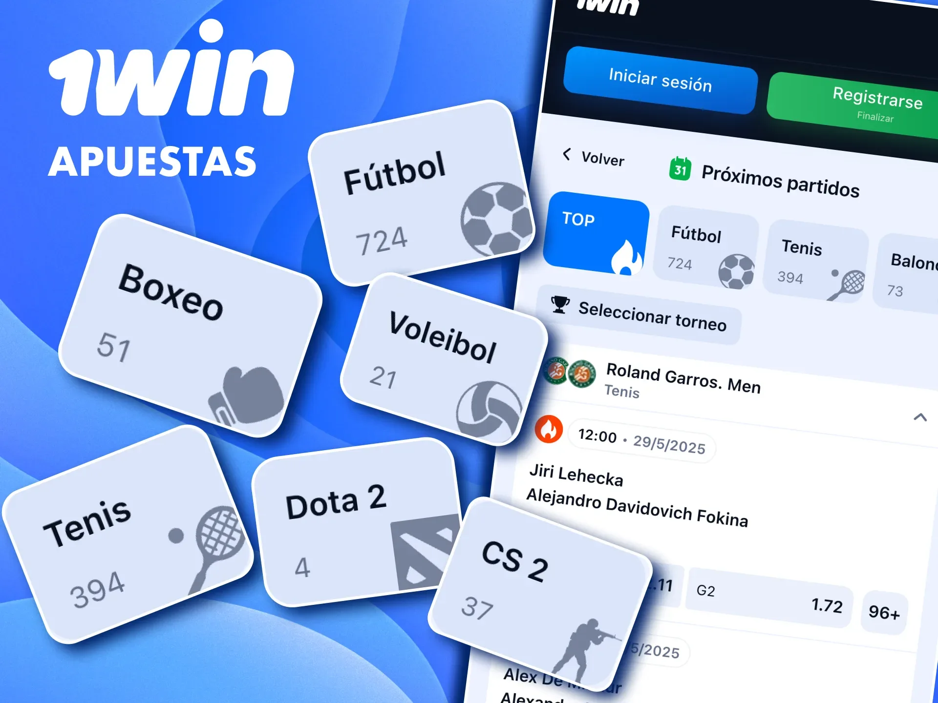 Apuesta en 1win en fútbol, tenis, eSports y más con cuotas actualizadas.