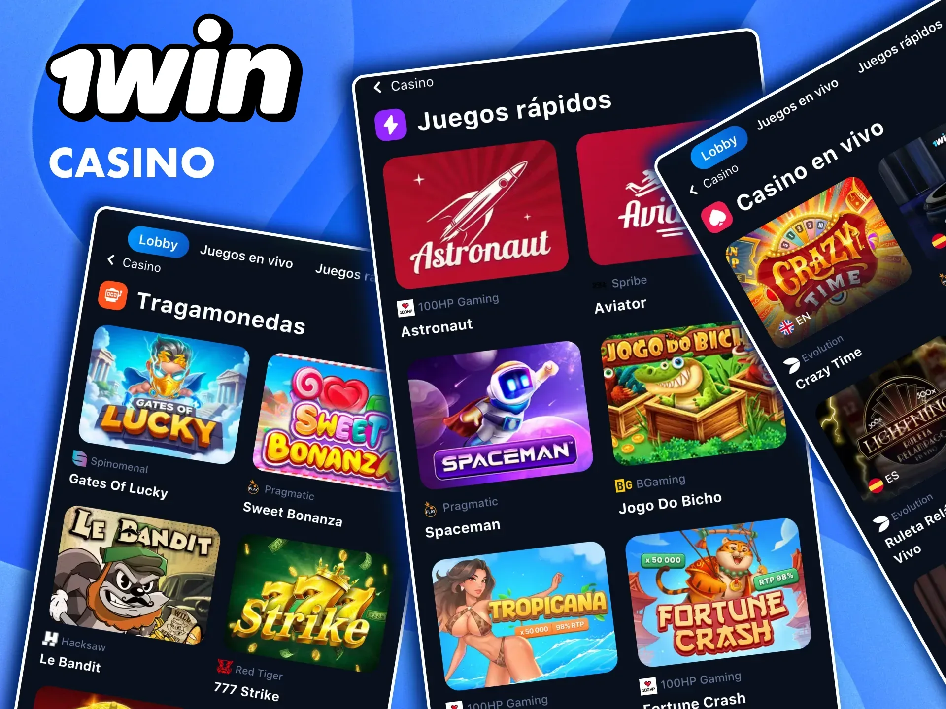 Disfruta de tragamonedas, juegos de mesa y apuestas en vivo en 1Win.
